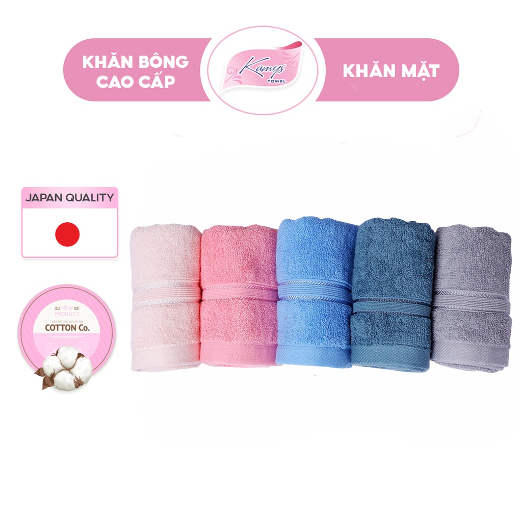 Khăn Mặt 30x50cm Kamys Towel 100% Cotton Siêu Thấm Hút, Không Sổ Lông, Không Phai Màu