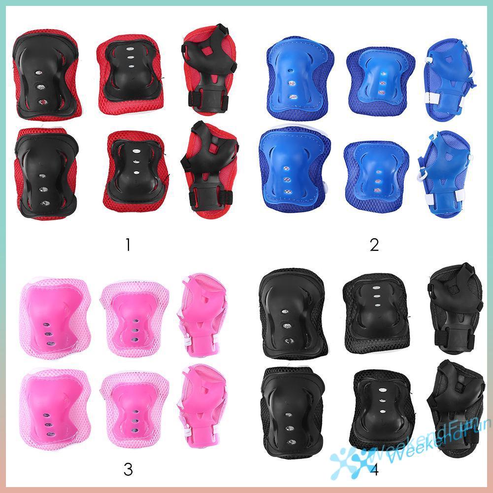 Set 6 Phụ Kiện Bảo Vệ Đầu Gối Và Khuỷu Tay Cho Bé Chơi Trượt Ván