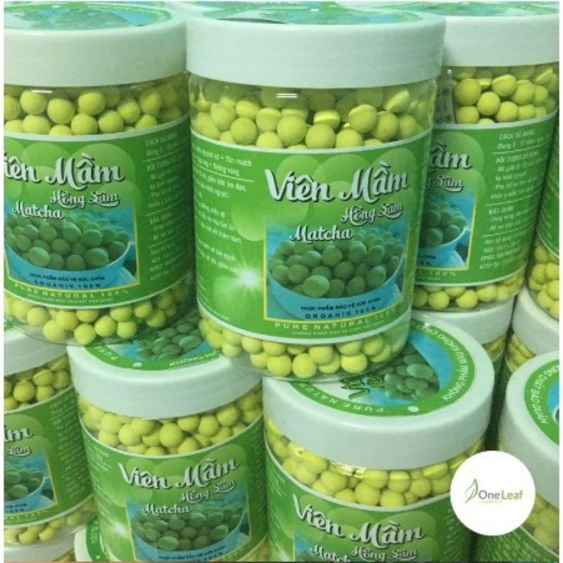 Viên mầm hồng sâm matcha tăng size vòng 1 hộp 500g