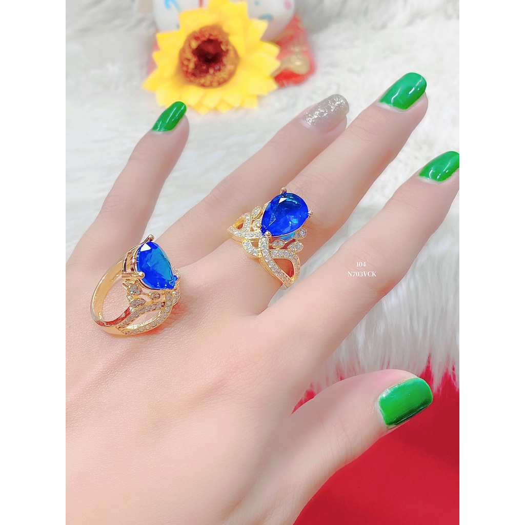 Nhẫn nữ UHA N703VCK-104 đính hột cao mạ vàng 18k cao cấp (giá tốt nhất)