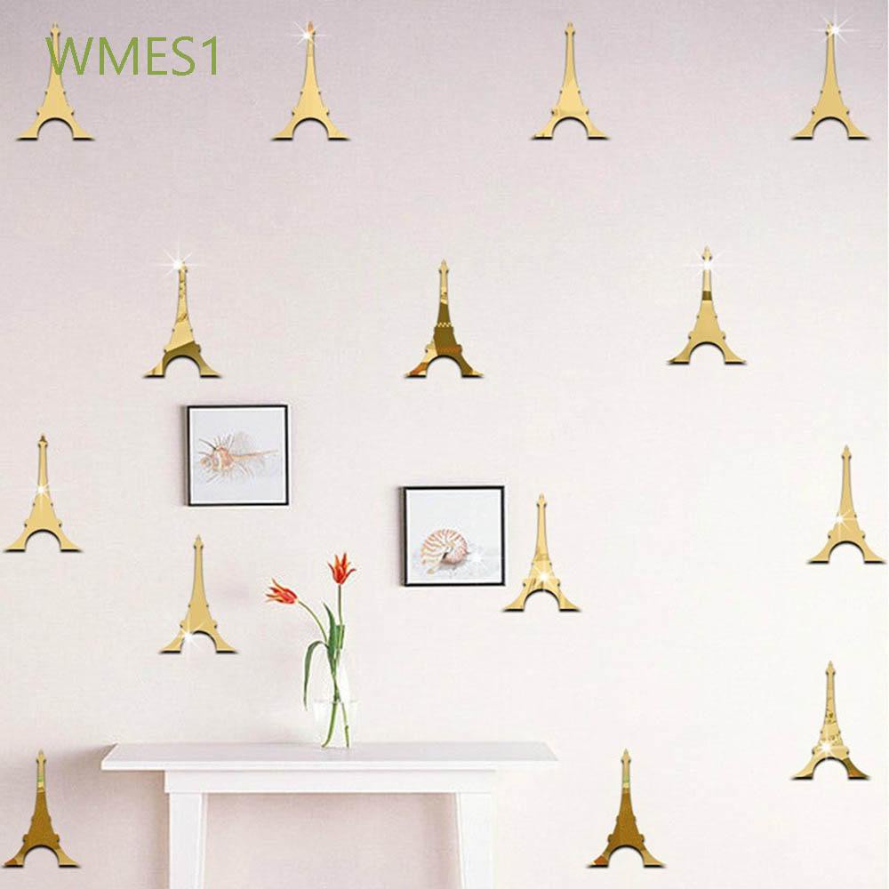 WMES1 Mirror Wall Stickers Home Supplies Stickers Eiffel Tower Art DIY Bedroom Baby Cartoon Kids Decals/Multicolor