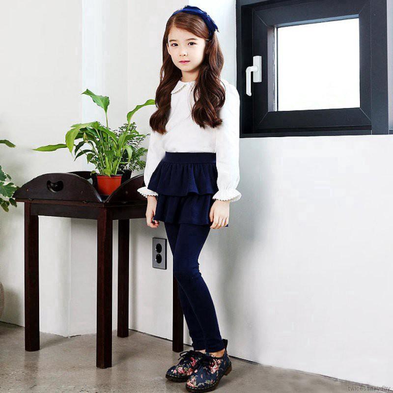 Quần legging phối chân váy xòe xinh xắn dành cho bé gái