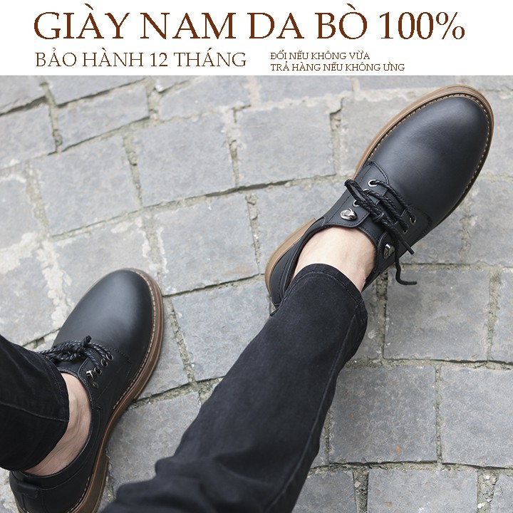 Giày Tây Nam Đế Cao Mã BH04, Da Bò Bảo Hành 12 Tháng