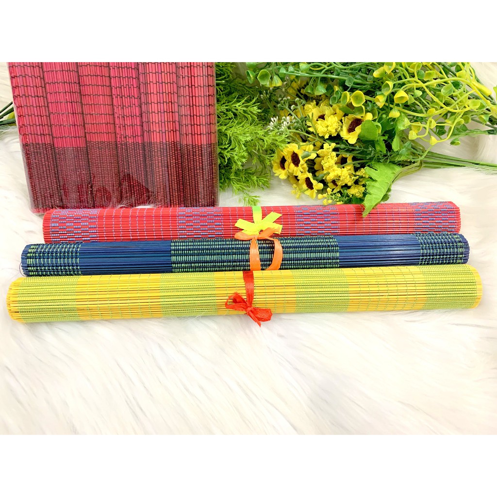 [ĐẸP XỊN] Tấm lót bàn ăn Bamboo placemat bằng tre tự nhiên nhiều màu 2021