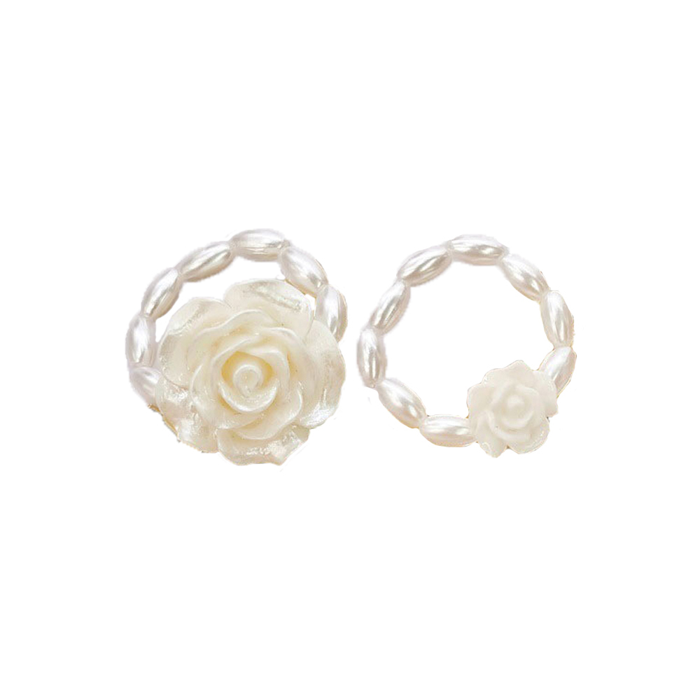 Nhẫn Mặt Hình Hoa Hồng Đính Ngọc Trai Giả Thời Trang Cho Nữ