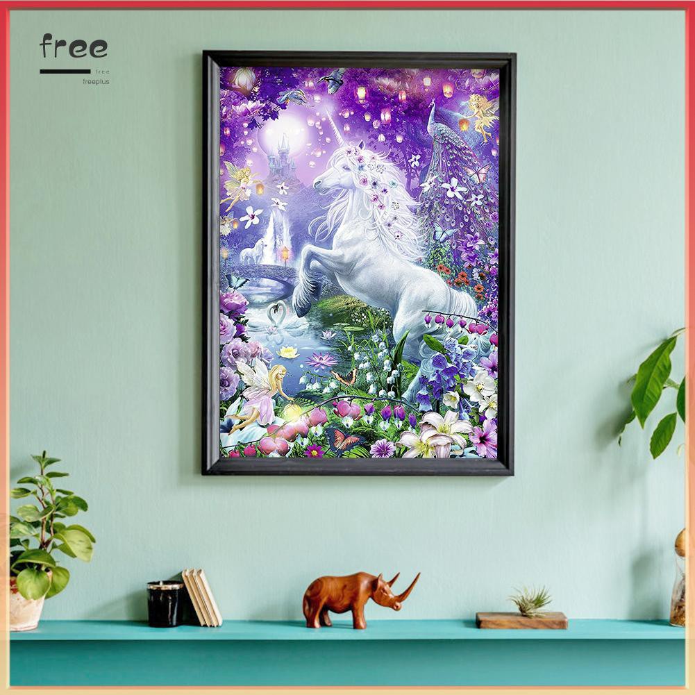 Tranh đính đá treo tường trang trí nội thất hình ngựa tuyệt đẹp 5D DIY