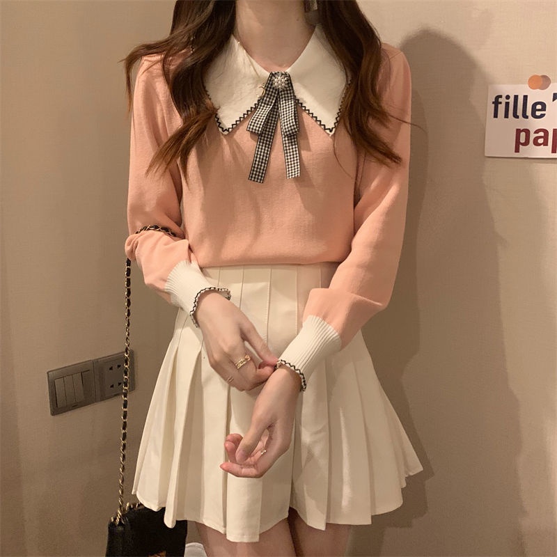 Áo Dệt Kim Dáng Ôm Đính Nơ Thời Trang Mùa Thu Hàng Mới Dành Cho Bạn Nữ