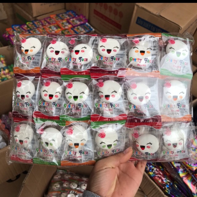 Kẹo dẻo mashmallow hình bánh bao 60 cái