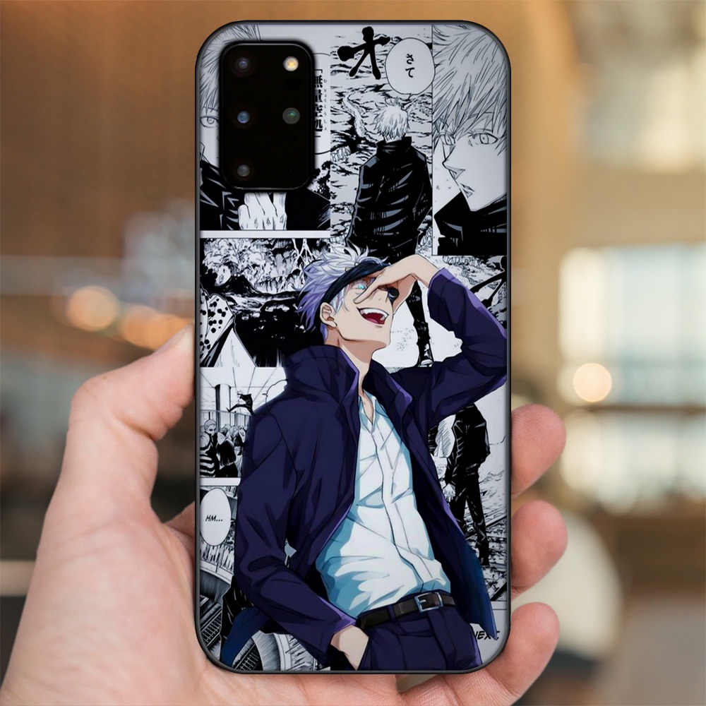 Ốp lưng Samsung S20 Plus viền đen in hình Satoru Jujutsu Kaisen