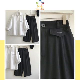 Set Áo Sơ Mi Và Quần Ống Rộng Nắp Túi - VIET_STAR