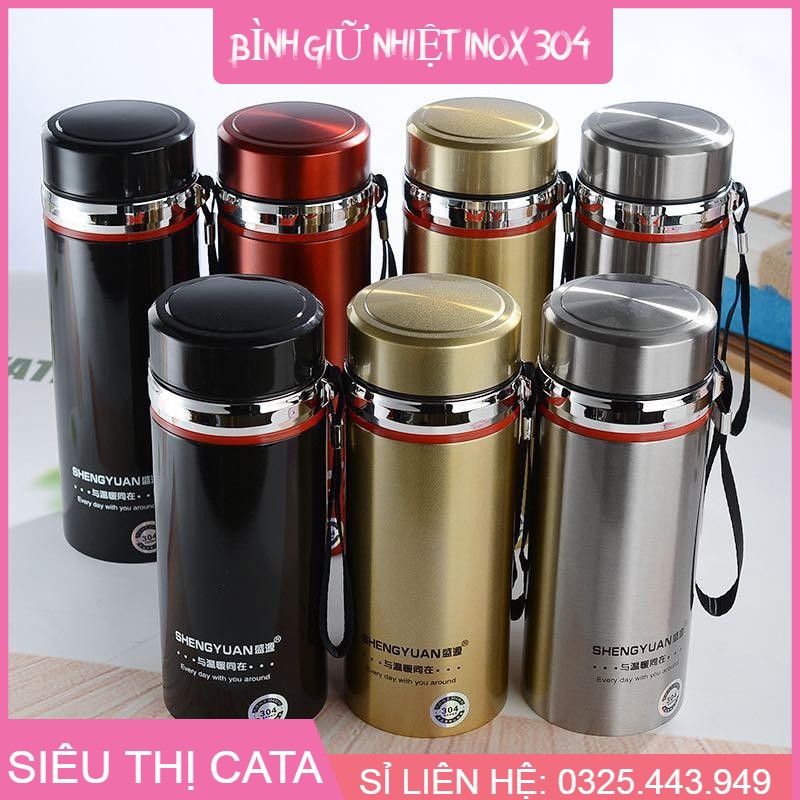 Bình giữ nhiệt INOX SUS 304 cao cấp Hot and Cool giữ lạnh và nóng 24h - 3 lớp, có khay lọc