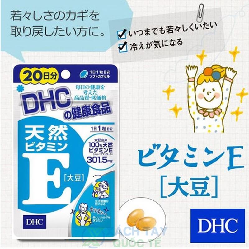 Viên uống DHC Vitamin E điều hòa nội tiết, đẹp da, chống oxy hóa - DHC Vitamin E (30 ngày)