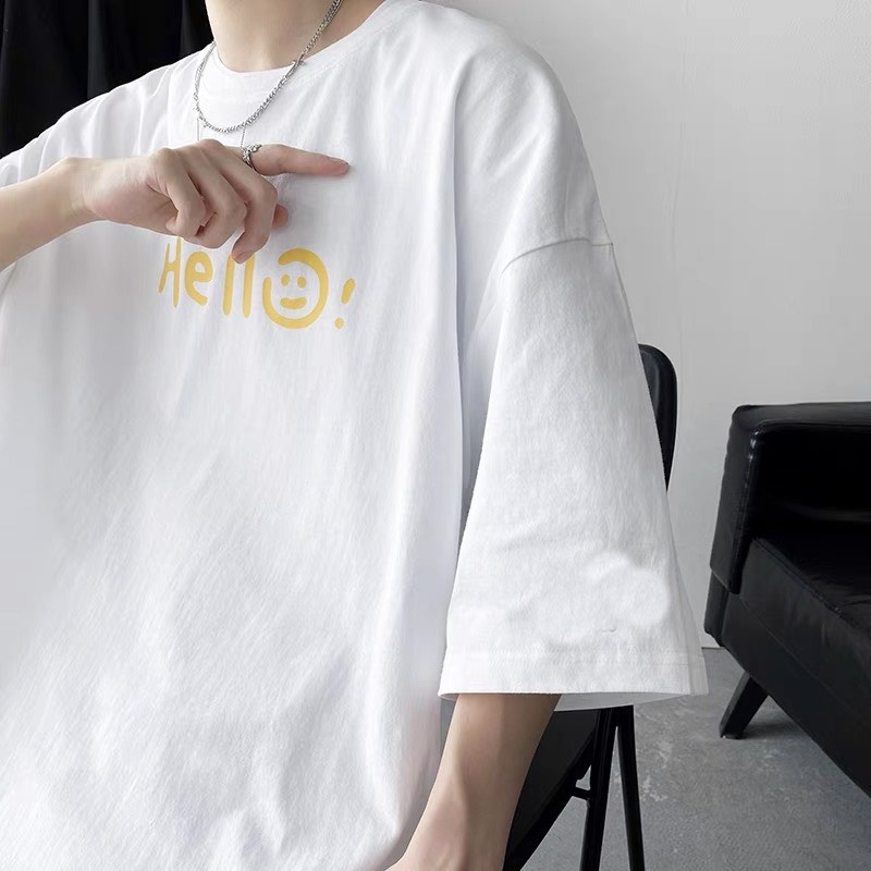 Áo thun tay lỡ nam nữ, áo phông Unisex mặt cười ×͜× chất cotton mịn | BigBuy360 - bigbuy360.vn