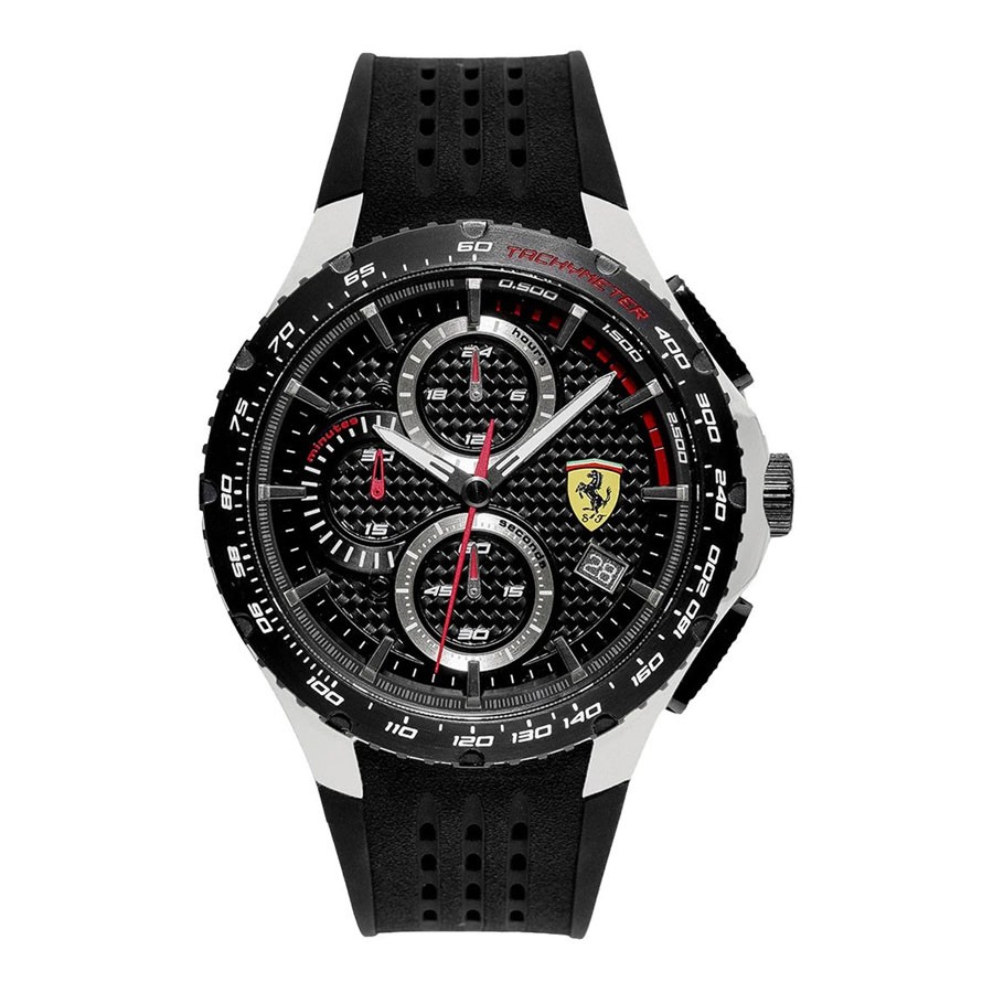 Đồng Hồ Ferrari Nam Dây Cao Su Pin-Quartz 0830732 - Mặt Đen (44mm)