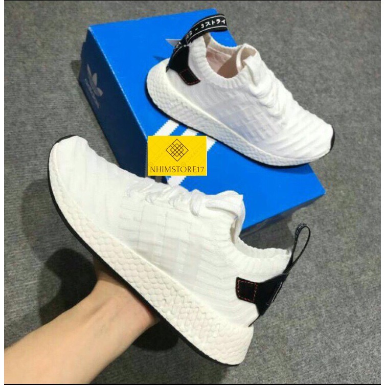 GIÀY Thể Thao NMD R2 WHITE/BLACK Trắng Gót Đen