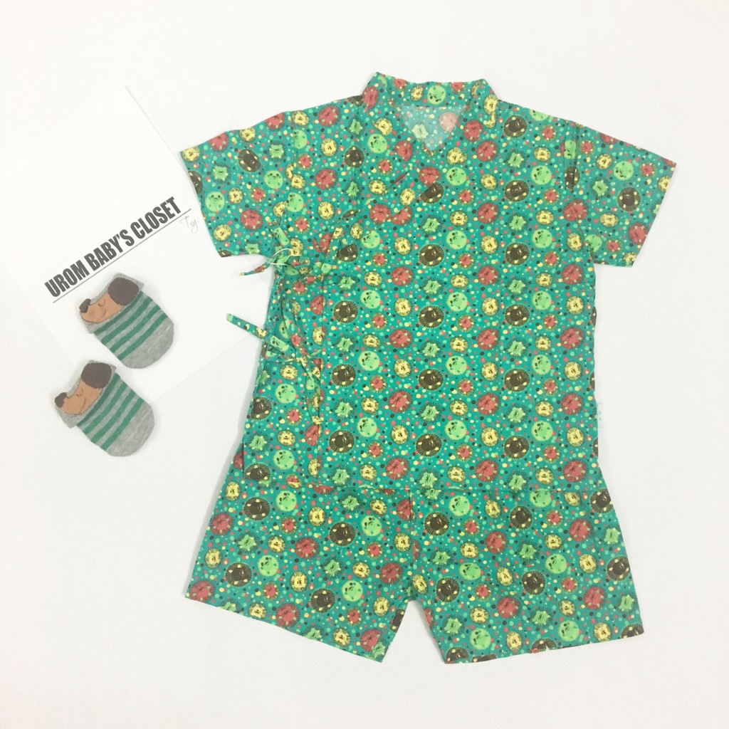 Bộ quần áo trẻ em thiết kế yukata vải xô Hàn mềm mát họa tiết đáng yêu cho bé từ 6 tháng đến 5 tuổi