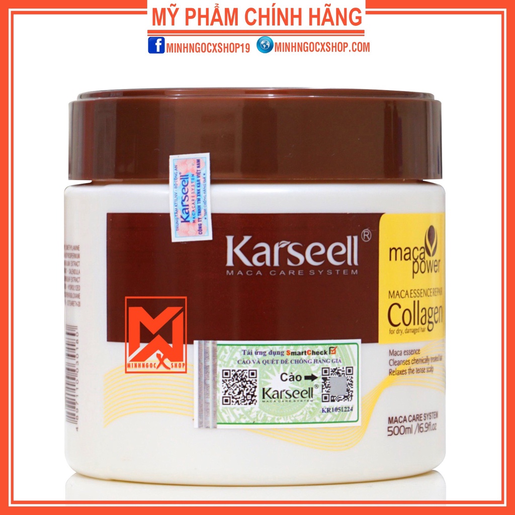 Kem ủ tóc COLLAGEN KARSEELL 500ml dạng hũ chính hãng