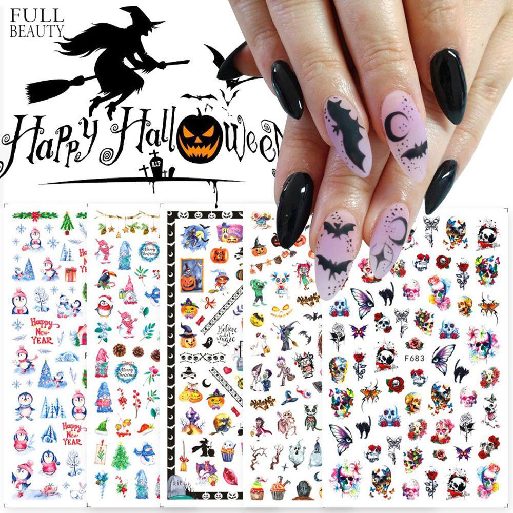 XIANTIN Nail Stickers Nail Art Decor 3D Self-adhesive Decals Snowflake Elk