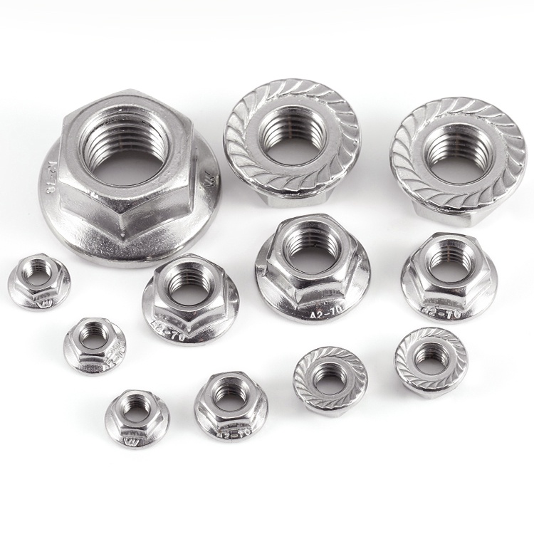 Đai Ốc Lục Giác Bằng Thép Không Gỉ 304 Chống Khóa Chống Trượt M3M4M5M6M8M10M12M14M16M20