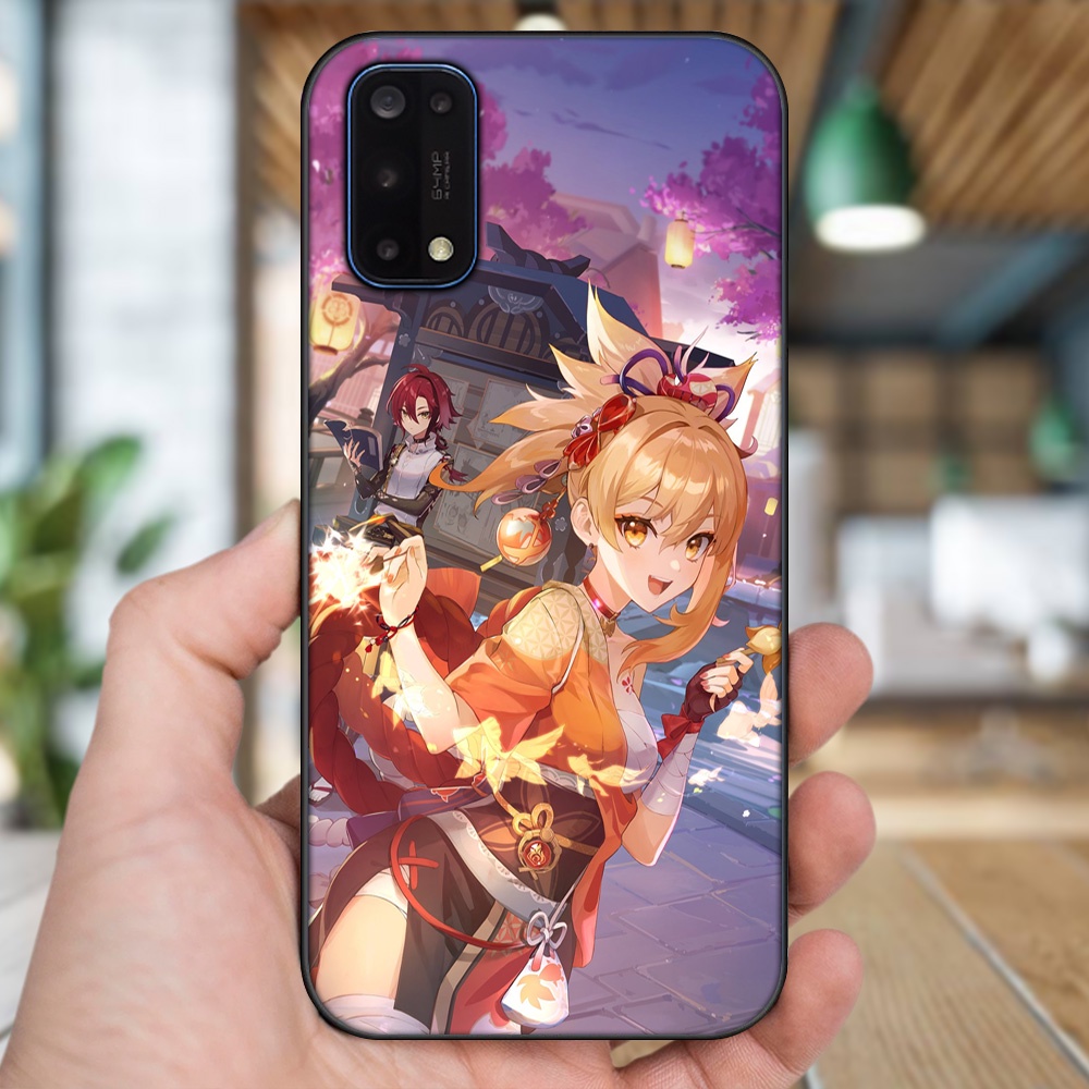 Ốp lưng Realme 7 Pro viền đen in hình Yoimiya Genshin Impact