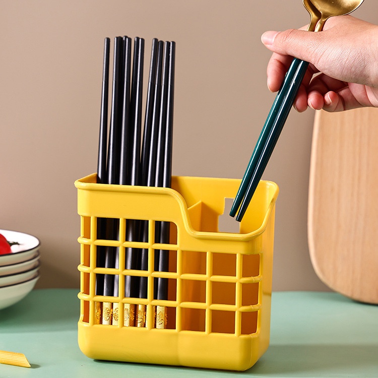 Ống đựng đũa thìa dán tường có lỗ thoát nước