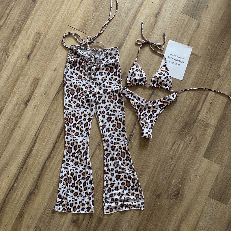 [BKN1372] &lt;ÂU&gt; SET BIKINI 3 MÓN BEO KÈM QUẦN DÀI ỐNG LOE