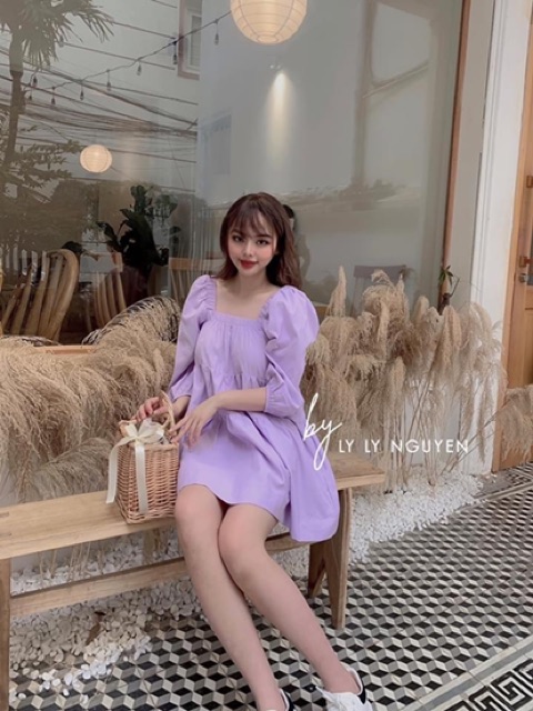 BÁN SỈ VÁY ĐẦM SUÔNG CỔ VUÔNG