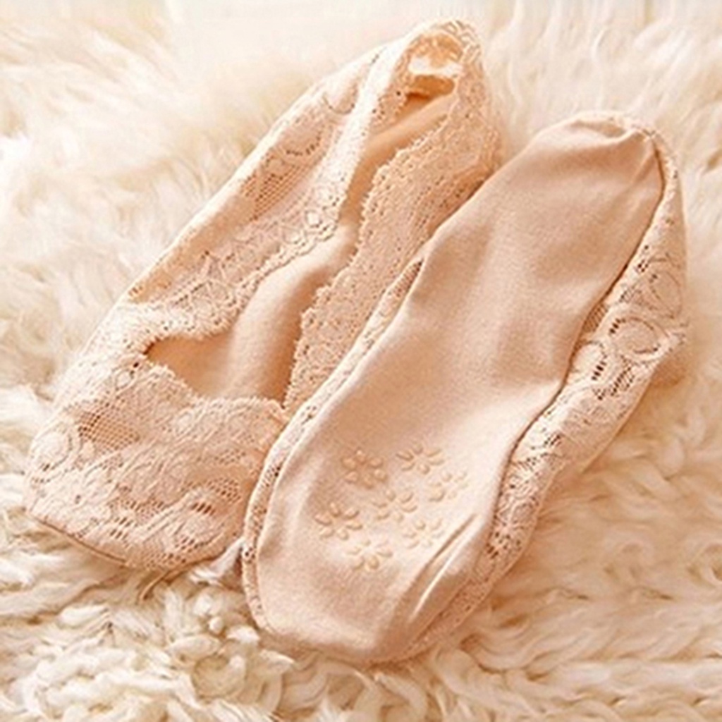 Đôi vớ thuyền ren mang giày lười cho nữ