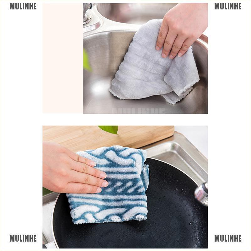 Khăn Lau Chén Dĩa Bằng Sợi Microfiber Mềm Mại Thấm Hút Mạnh Dành Cho Nhà Bếp