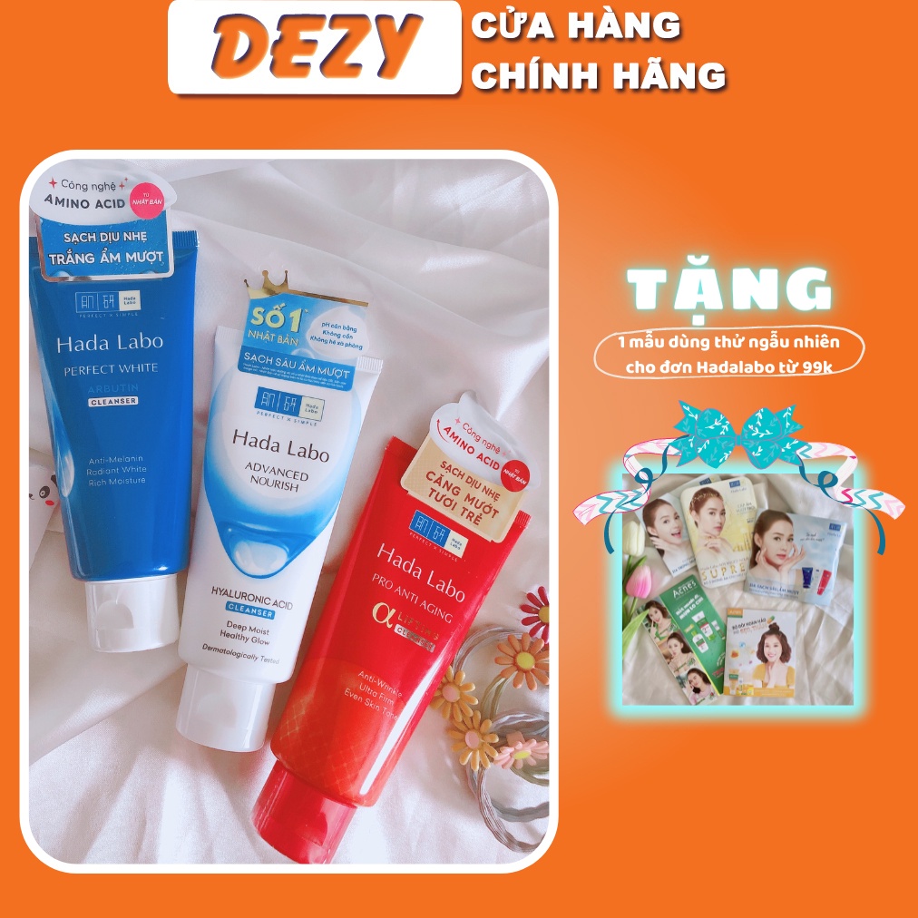 Sữa Rửa Mặt Hada Labo CHÍNH HÃNG Dưỡng Ẩm Dưỡng Trắng Da Collagen Ngừa Lão Hóa Sửa Rửa Mặt Srm Hadalabo Rohto Nhật Dezy