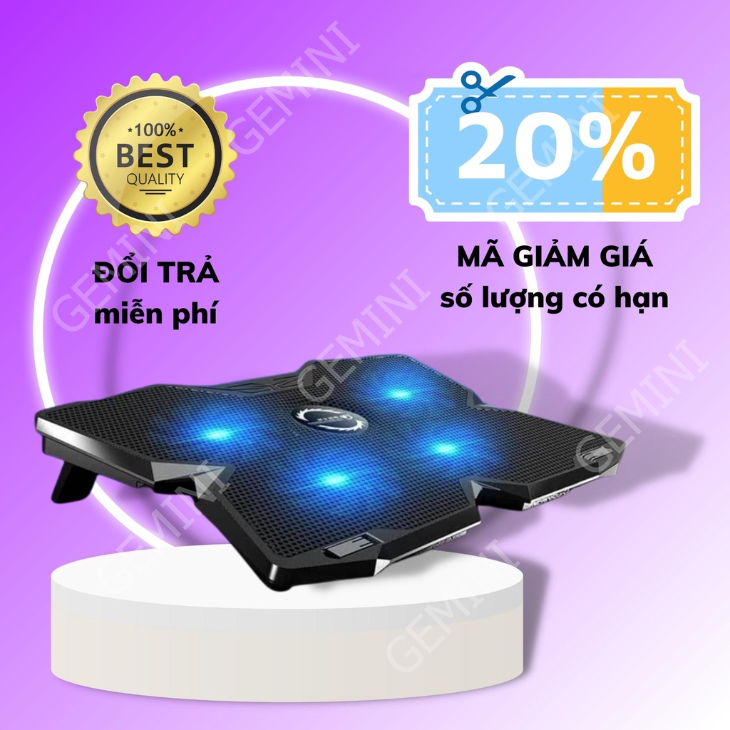 Đế Tản Nhiệt Quạt tản nhiệt Laptop Cool 2 - 4 Quạt, Đèn Led, Đế Nâng 17 Inch Trở Xuống