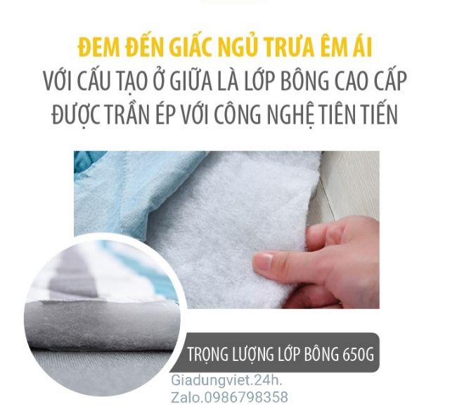 Nệm Ngủ Văn Phòng Gấp Gọn Chất Đẹp 0.9mx2m (Ảnh Thật)