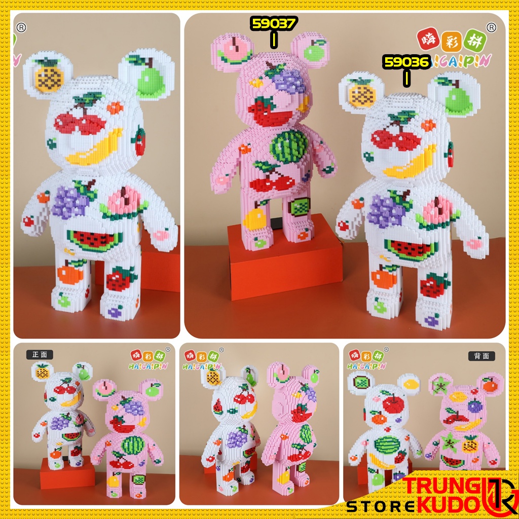 Gấu Bearbrick to mô hình Bearbrick 50cm dạng đồ chơi xếp hình dùng làm quà tặng, đồ decor