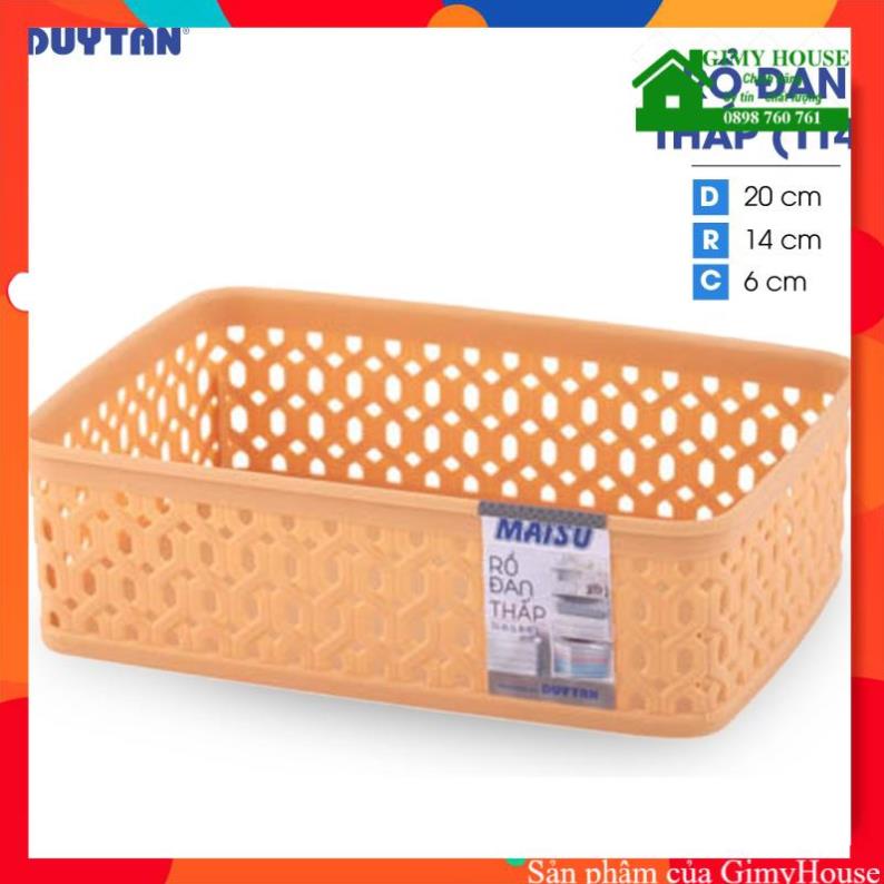Combo 5 Rổ đan thấp Nhựa Duy Tân Matsu 1T4 - Kích thước: 20 x 14 x 6 cm