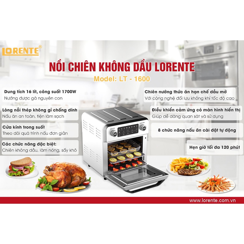 Nồi chiên không dầu Lorente LT-1600
