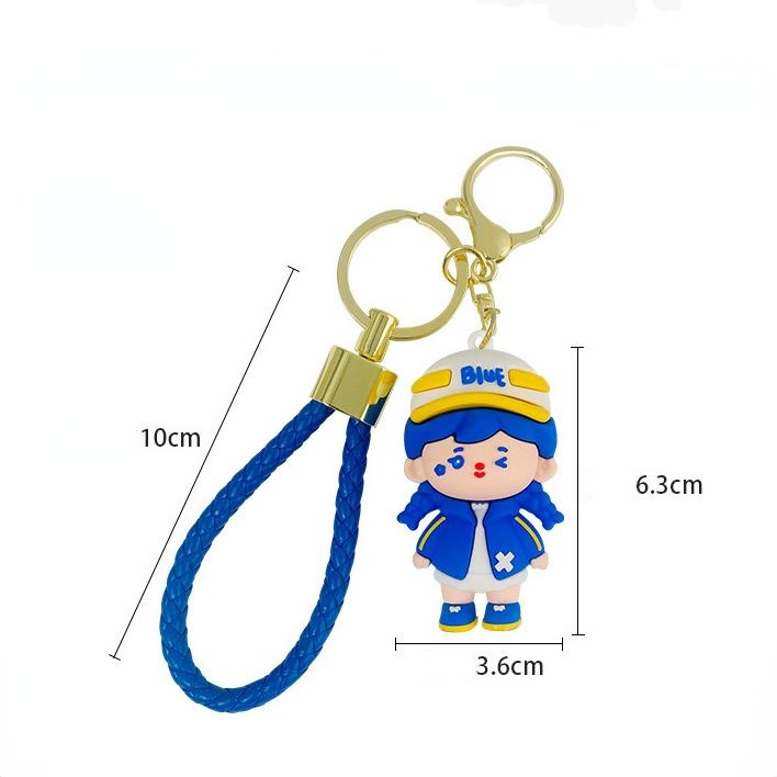 Móc Chìa Khóa Xe Hơi Hình Búp Bê Klein Màu Xanh Dương Sáng Tạo Dễ Thương