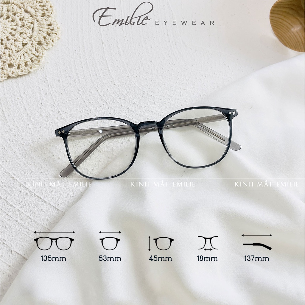 Gọng kính vuông bầu nữ Emilie eyewear phụ kiện thời trang 8241