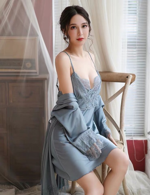 Váy Ngủ Kèm Áo Choàng Lụa Satin Sexy Đẹp Gợi Cảm MIA BRA M28 | BigBuy360 - bigbuy360.vn