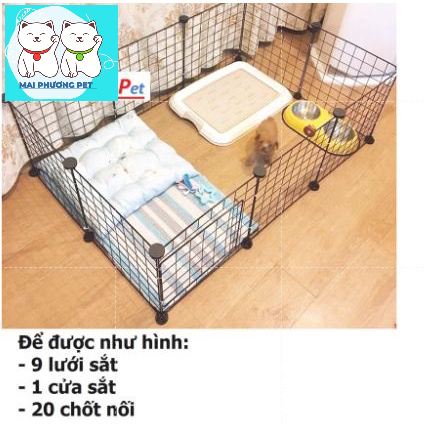 Bộ Chuồng quây chó mèo sóc thỏ (7 loại) bằng sắt sơn tĩnh điện dùng cho thú cưng nhỏ