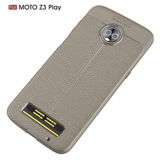 Ốp điện thoại TPU mềm phong cách vân da cho Motorola Moto Z3 Play