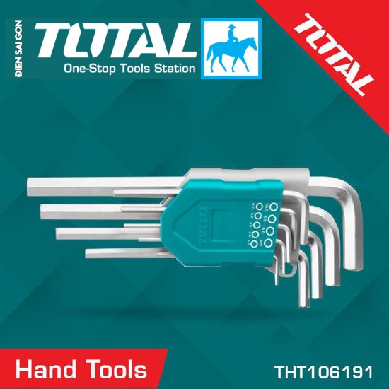 Total Bộ lục giác đầu bằng 1.5-10mm 9 chi tiết hệ mét THT106191