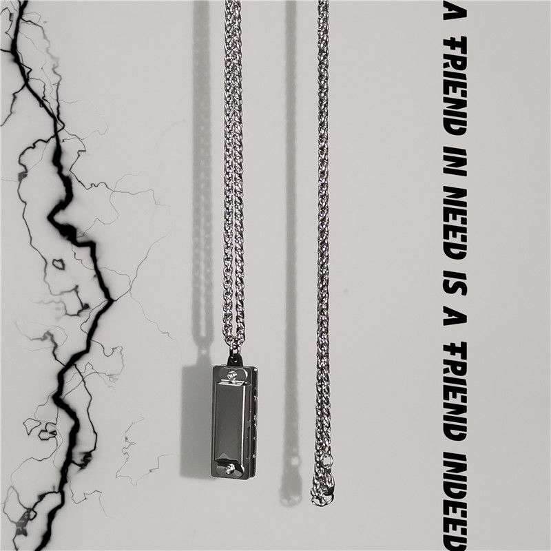 Dây chuyền mặt kèn harmonica phong cách hip hop thời trang dành cho nam và nữ