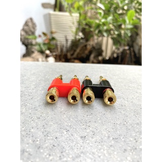 Combo 2 cọc loa bắp chuối đôi mạ vàng