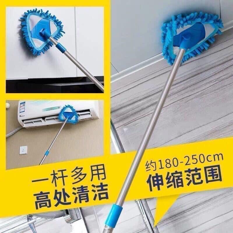 CHỔI LAU ĐA NĂNG VẢI MỀM HÌNH TAM GIÁC - LAU TRẦN NHÀ, LAU TƯỜNG, LAU XE, LAU TỦ