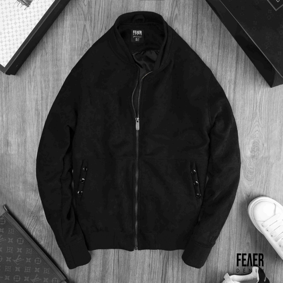 Áo khoác Bomber nam phong cách cổ điển Suede chất Nỉ chấu Âu cao cấp bền bỉ, thoáng - FEAER DENIM