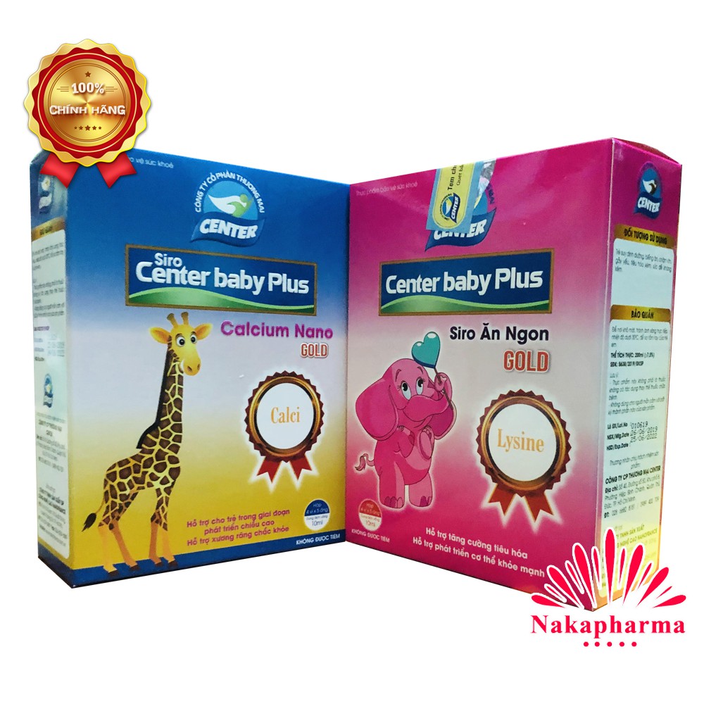 Siro Center Baby Plus Calcium Nano Gold - Siro Ăn Ngon Center Baby Plus Gold - Bé ăn ngon, ngủ khỏe, hấp thu tốt