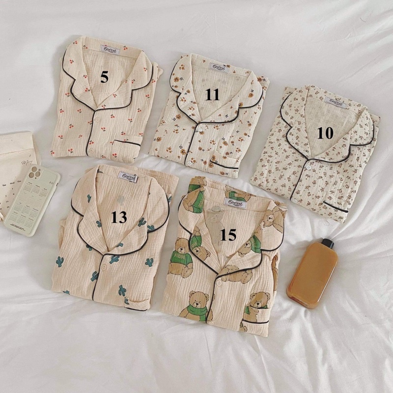 Bộ đồ ngủ pijama nữ ngắn tay chất xô đũi in hình dễ thương - The Sweater Weather | BigBuy360 - bigbuy360.vn