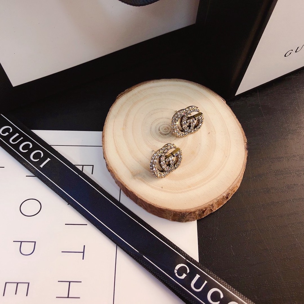 Khuyên Tai Dạng Vòng Bằng Thép Titan In Logo Gucci Thời Trang Dành Cho Nữ