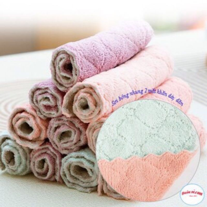 Khăn Lau Tay, Khăn Lau Bếp Đa Năng Siêu Mềm, Siêu Thấm Nước, Giặt Lại Rất Dễ Ràng