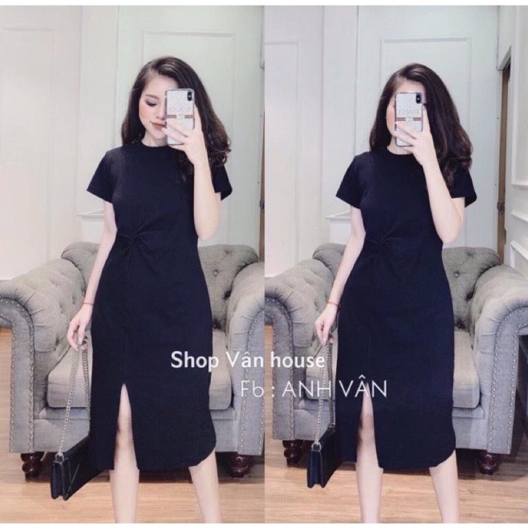 Đầm Suông xoắn eo . thiết kế trẻ trung xinh xắn